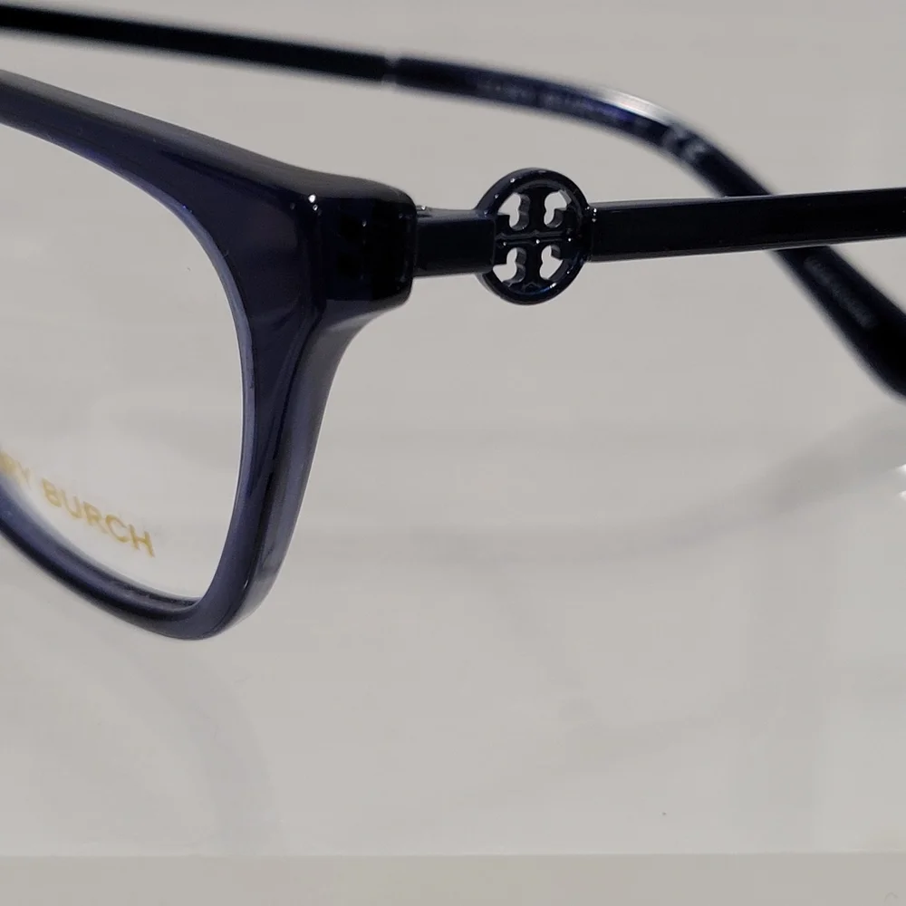 Tory Burch Navy Blue Rectangular Optical Glasses